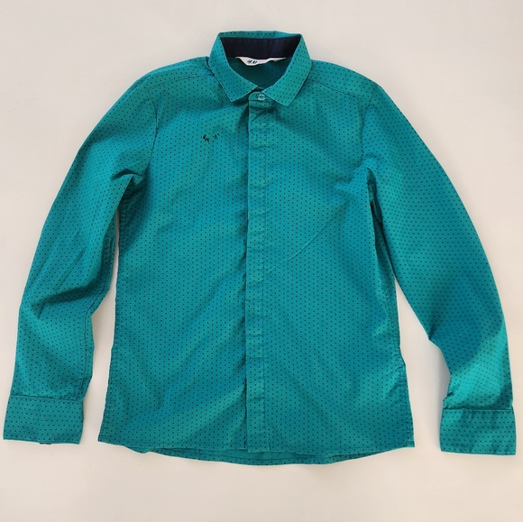 H&M Green polka-dot Longsleeve Button-down Shirt - Picture 11 of 12
